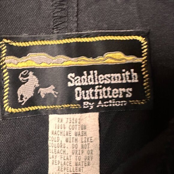 Saddlesmith Outfitters jacket men 2XL XXL Western Duster black corduroy‎ collar - Picture 4 of 7